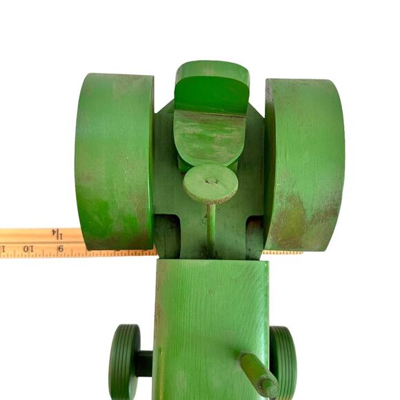 Vintage Farm Tractor Handcrafted Wooden Green Toy Art Display by Walter M Rein - Picture 9 of 15